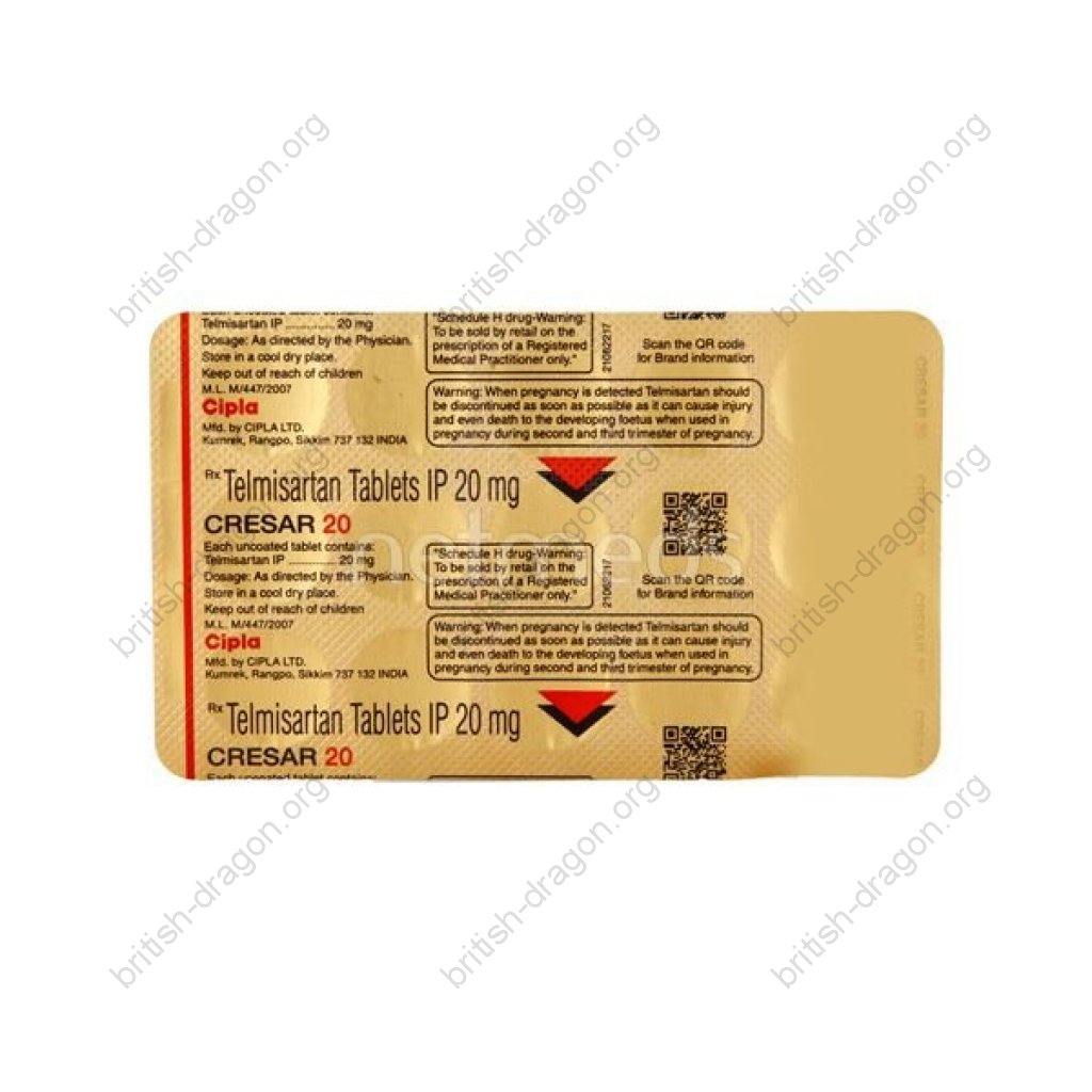 Cresar 20 - Telmisartan - Cipla, India Cresar 20 - Telmisartan - Cipla, India