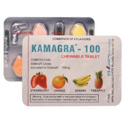 Kamagra Chewable Flavoured 100 - Sildenafil Citrate - Ajanta Pharma, India