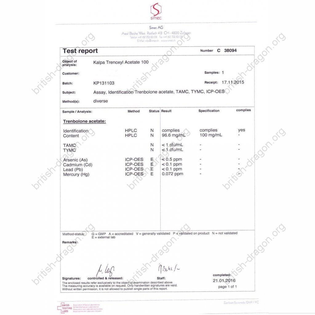 Trenboxyl Acetate 100 Trenboxyl Acetate 100